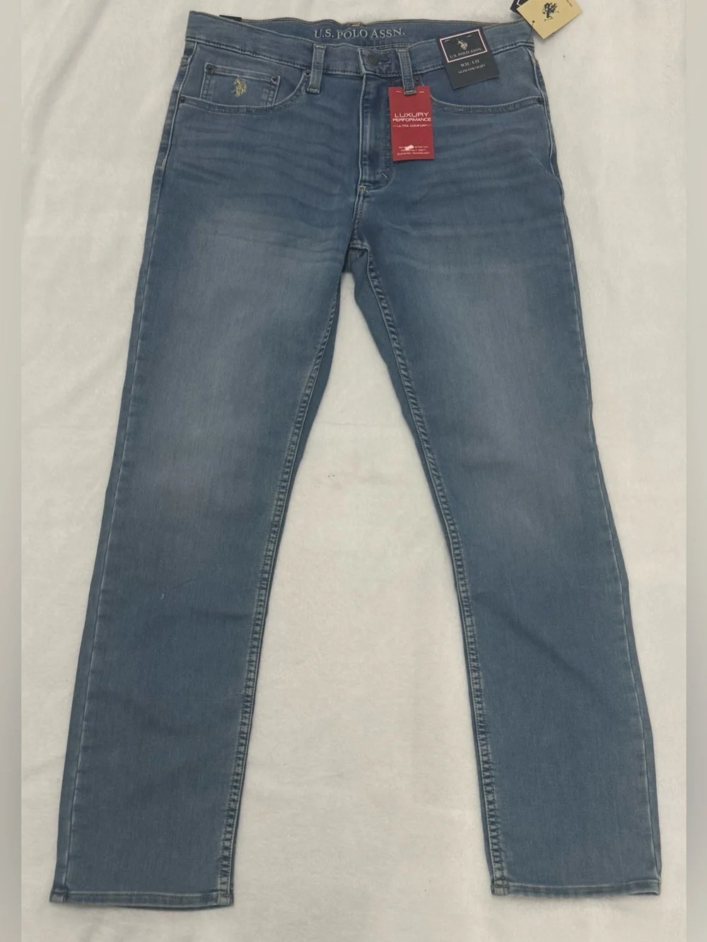 NWT Men’s U.S. Polo Assn Slim Straight Jeans 32x32 Blue Luxury Performance